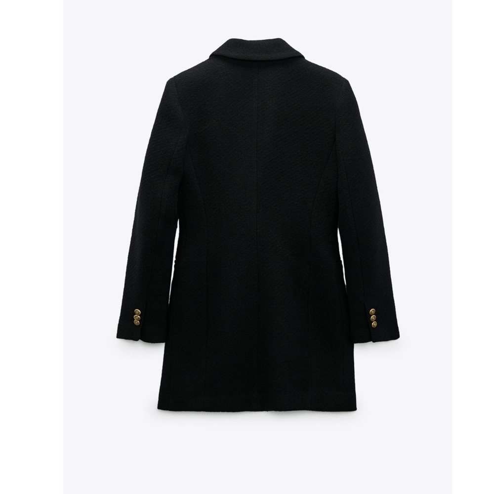 ZARA | NWT BLACK DOUBLE BREASTED LONG BLAZER - Picture 11 of 13